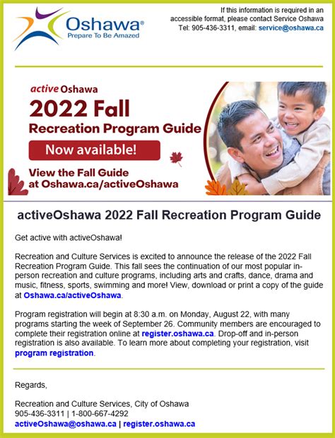 oshawa activity guide|oshawa leisure guide.